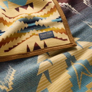 Pendleton Jacquard Blanket Helena Ridge Sand Multi detail woven label