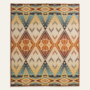 Pendleton Jacquard Blanket Helena Ridge Sand Multi backside