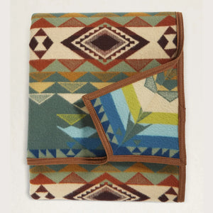 Pendleton Jacquard Blanket Highland Peak Balsam Green Folded