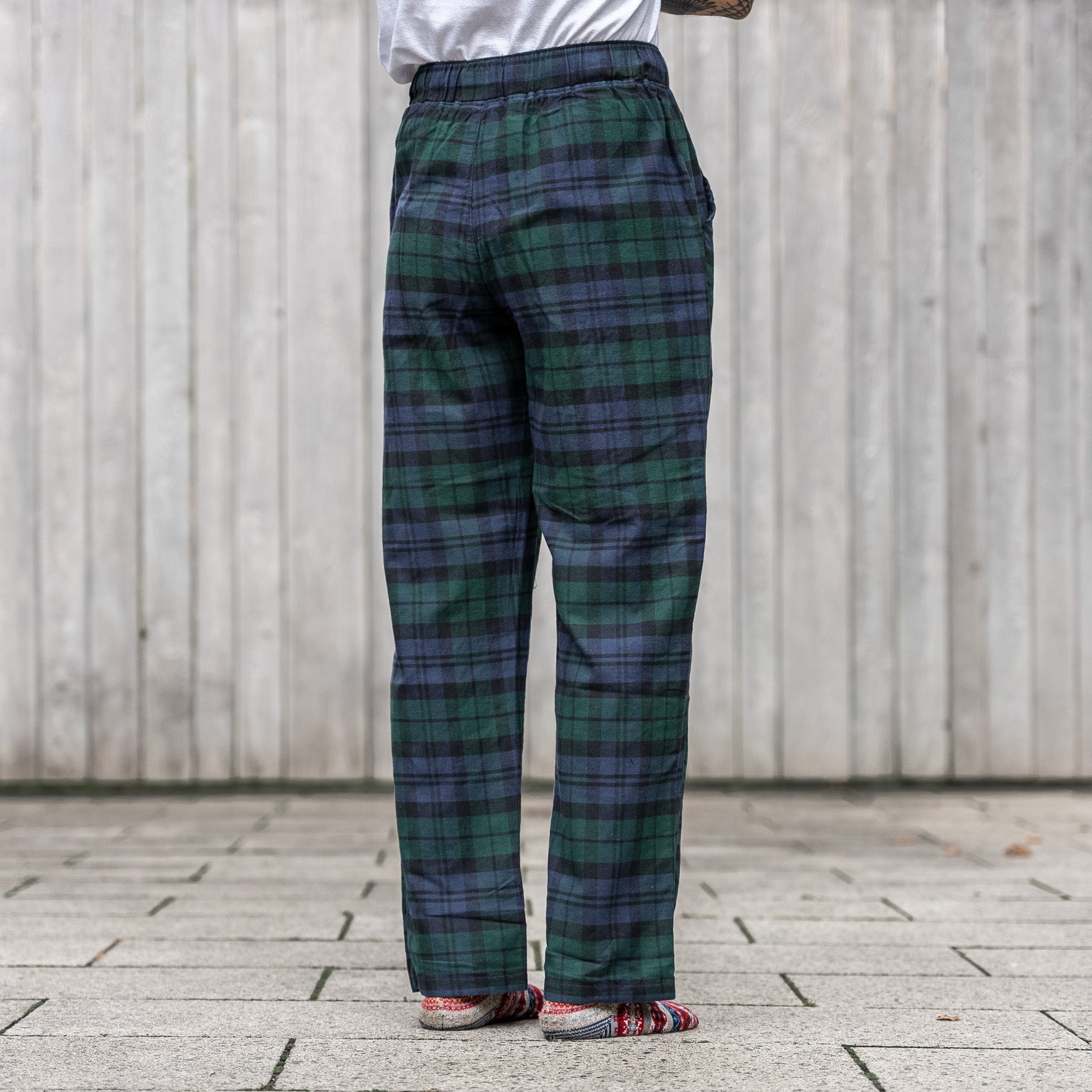 Regular Fit Pajama Pants - Dark green/plaid - Men