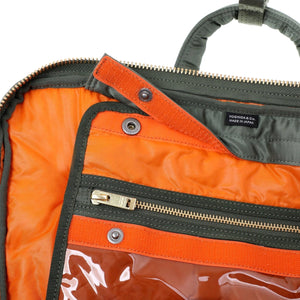 Porter Yoshida New Tanker 3Way Document Bag With Zip Sage Green detail detachable pocket