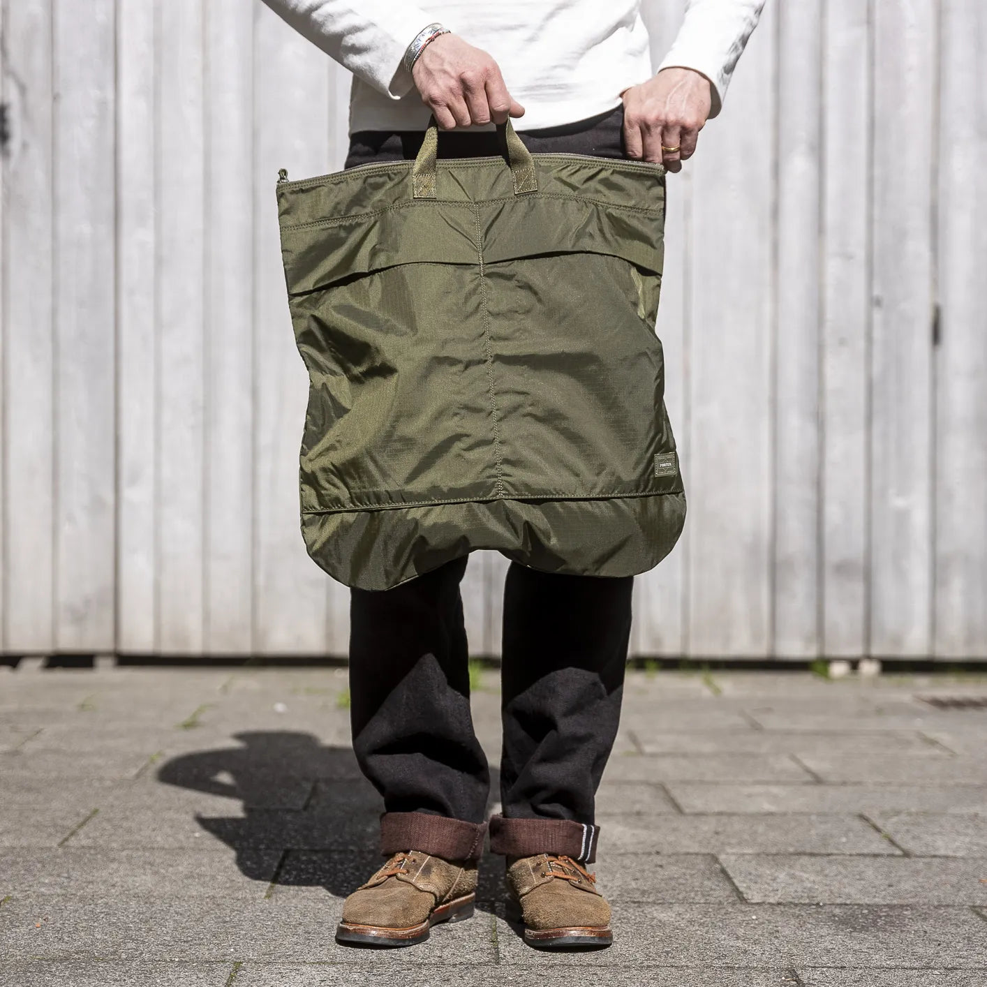 Porter FLEX 2Way Helmet Bag – Olive Drab Ripstop Japan Utility Porter FLEX 2Way Helmet Bag – Olive Drab Ripstop Japan Utility