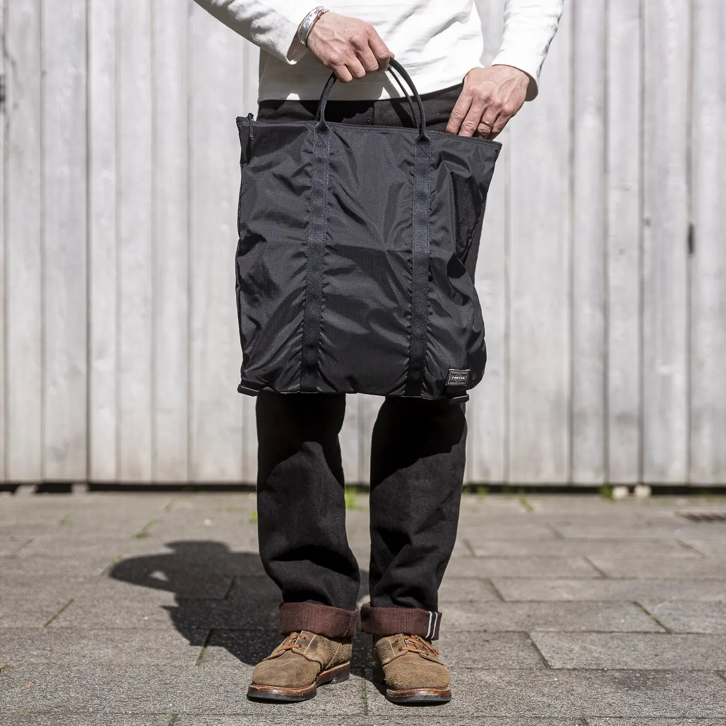 Porter FLEX 2Way Tote Bag – Black Nylon Ripstop Packable Japan Porter FLEX 2Way Tote Bag – Black Nylon Ripstop Packable Japan