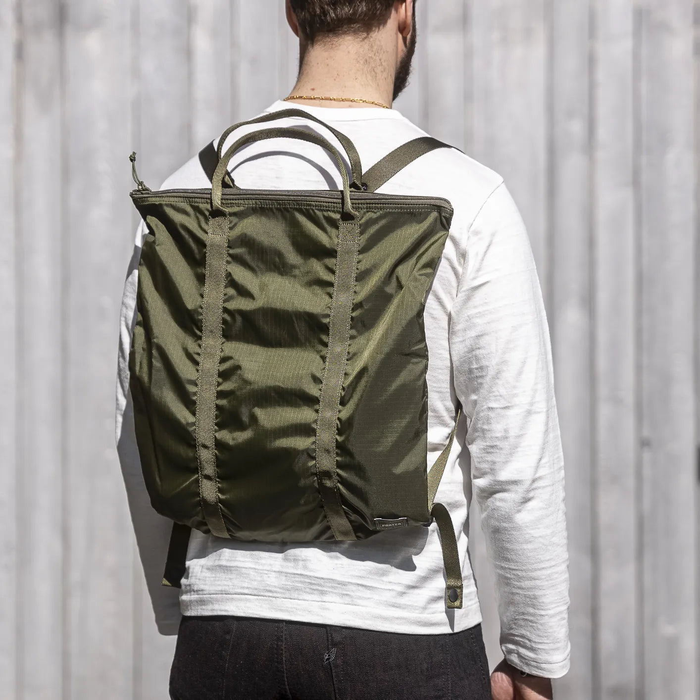 Porter FLEX 2Way Tote Bag – Olive Drab Nylon Ripstop Packable Porter FLEX 2Way Tote Bag – Olive Drab Nylon Ripstop Packable