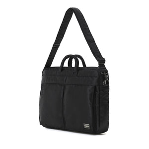 Porter Yoshida New Tanker 2Way Document Bag Black front with strap