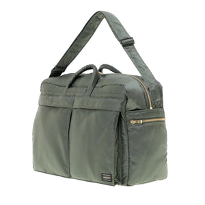 Porter Yoshida New Tanker Duffle Bag Sage Green front with strap