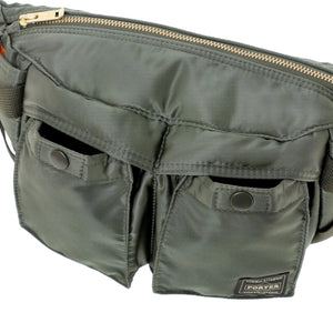 Porter Yoshida New Tanker Fanny Waist Pack Sage Green front open front pockets