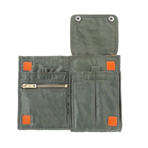 Porter Yoshida New Tanker Navigator Bag Sage Green open flat