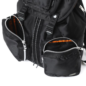 Porter Yoshida New Tanker Rucksack Large Black open front pockets