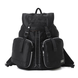 Porter Yoshida New Tanker Rucksack Large Black front without detachable mini shoulder bag