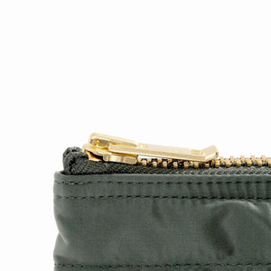 Porter Yoshida New Tanker Short Helmet Bag Sage Green close up zipper