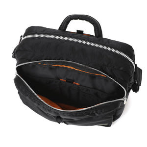 Porter Yoshida New Tanker Sling Bag With Zip XL Black open front compartment