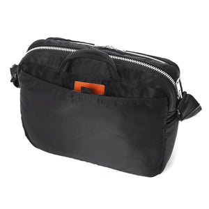 Porter Yoshida New Tanker Sling Bag With Zip XL Black backside open document pocket