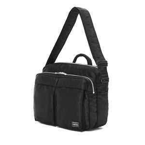 Porter Yoshida New Tanker Sling Bag With Zip XL Black front with strap