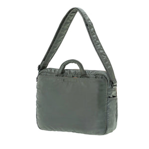 Porter Yoshida New Tanker Sling Bag With Zip XL Sage Green backside with strap