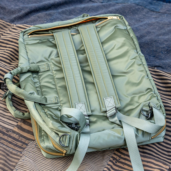 Porter Yoshida Tanker 3-Way Briefcase / Backpack (1st Class) – Sage Green