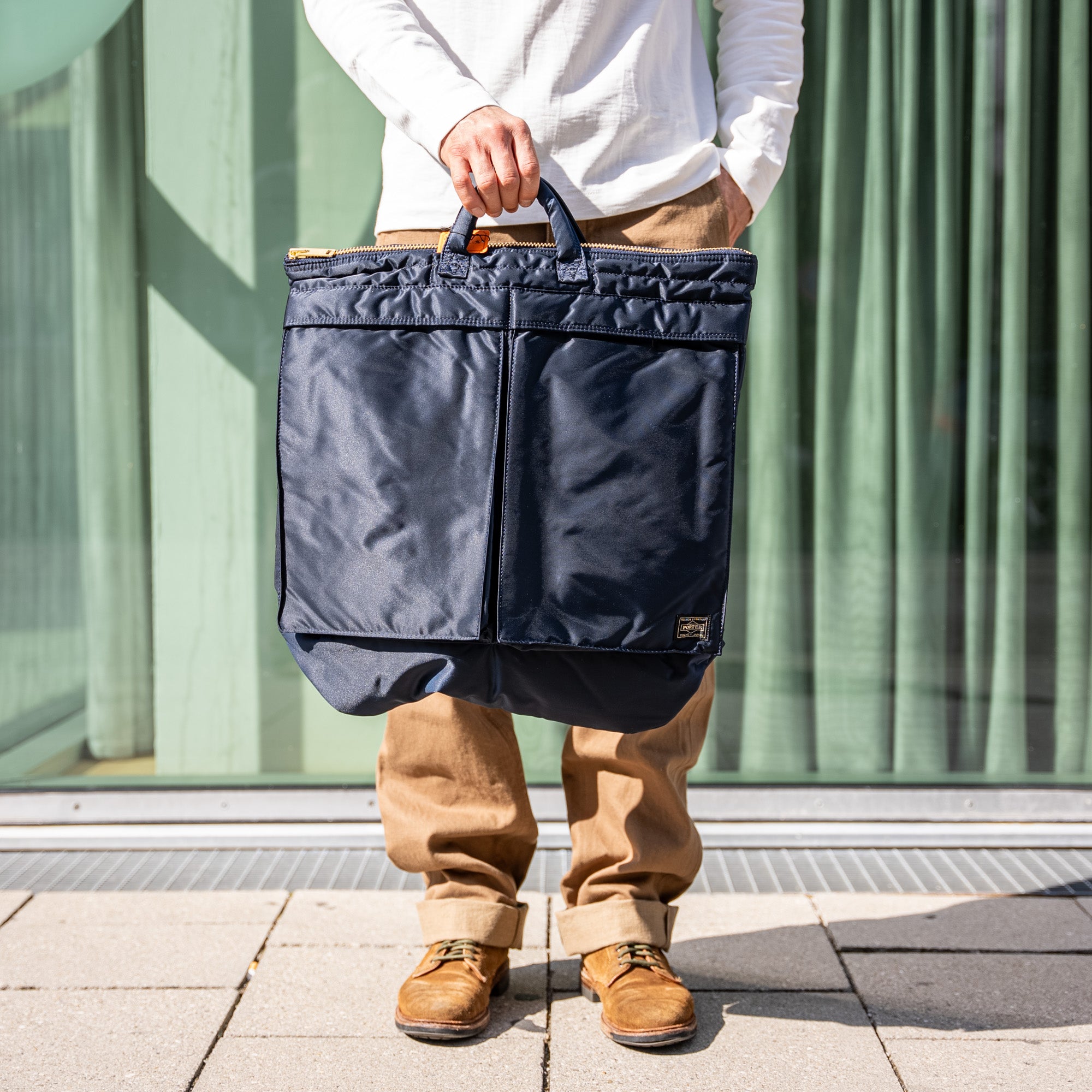 Porter Tanker 2Way Helmet Bag - Iron Blue on Garmentory