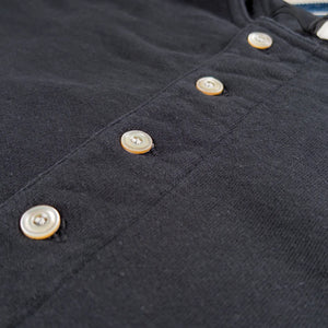 Prequel 10oz Archive Summer Sweat Henley Black detail button front
