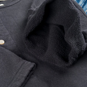 Prequel 10oz Archive Summer Sweat Henley Black close up fabric inside