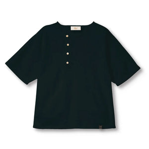 Prequel 10oz Archive Summer Sweat Henley Black front flat