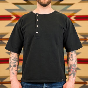 Prequel 10oz Archive Summer Sweat Henley Black worn front