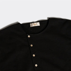 Prequel 15oz 1920s Archive Henley Black detail collar buttons