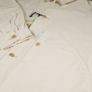 Prequel 6oz French Coverall Summer Jacket White detail front pocket