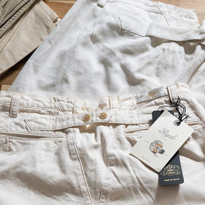 Prequel 1930 6oz French Army Summer Pants White lifestyle with archive model