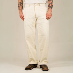 Prequel 1930 6oz French Army Summer Pants White worn front