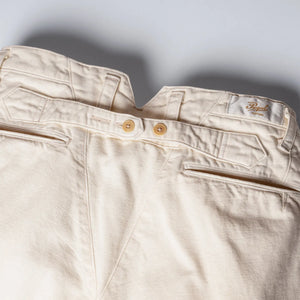 Prequel 1930 6oz French Army Summer Pants White detail backside