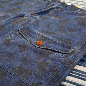 Prequel 8oz Combat Field Shorts Indigo Dye Duck Hunter Camo close up pocket