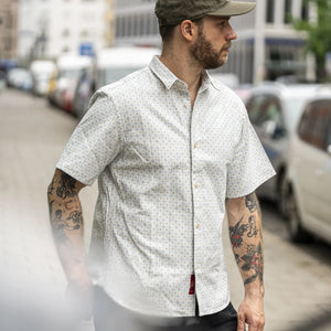 Prequel 7.5oz Mini Collar Dobby Shirt - Beige