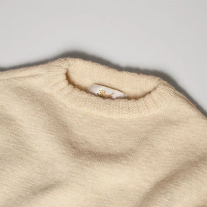 Prequel Fishermans Wool Sweater Ecru detail collar