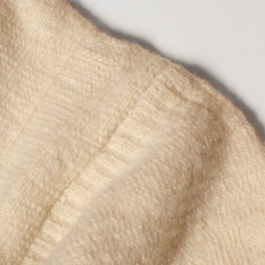 Prequel Fishermans Wool Sweater Ecru detail rib knit insert