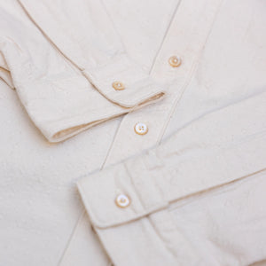 Prequel 7.5oz Dobby Stripe Stand-Up Collar Shirt - Natural