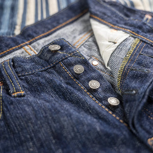 Pure Blue Japan KS-019 15oz Slub Selvedge Denim - Kasuri Indigo / Relaxed Tapered