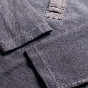 Pure Blue Japan 5414 IDBK 11oz Super Heavy Henley Indigo Overdyed Black detail cuffs