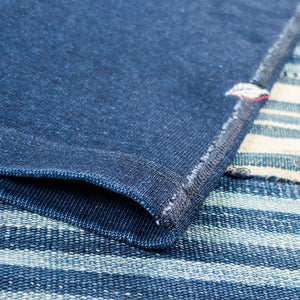 Pure Blue Japan 5411 ID 11oz Super Heavy Raglan TShirt Indigo detail hem and flat seam