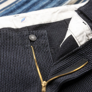 Pure Blue Japan 12oz Sashiko Shorts Color Grey and Black