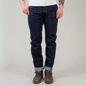 Pure Blue Japan XX 019 14oz Indigo Selvedge Jeans Relaxed Tapered worn front
