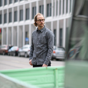 Pure Blue Japan 6oz Kasuri Selvedge Chambray Shirt – Black