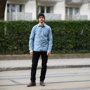 Pure Blue Japan 6oz Kasuri Selvedge Chambray Shirt – Indigo