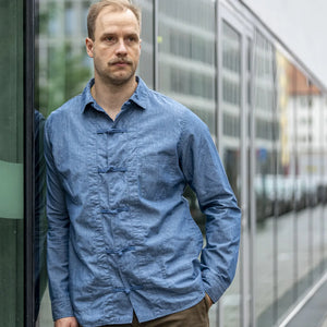 Pure Blue Japan 2234 Oriental Chambray Shirt Indigo