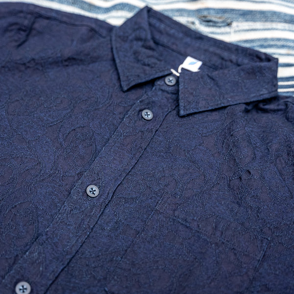 Pure Blue Japan ‘Paisley’ Jacquard Shirt – Indigo Dyed