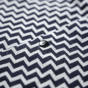 Pure Blue Japan 2232 Saw Jacquard Open Collar Shirt Indigo