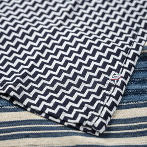 Pure Blue Japan 2232 Saw Jacquard Open Collar Shirt Indigo