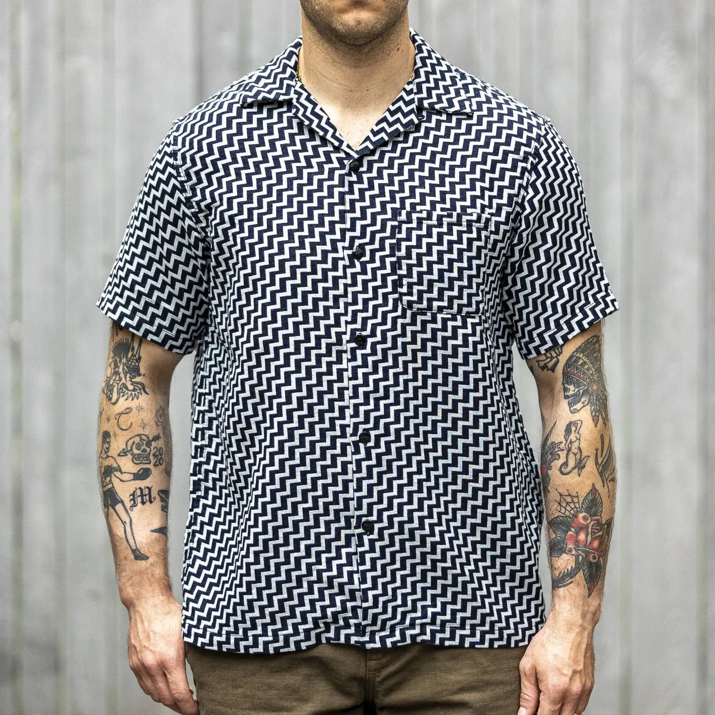 Pure Blue Japan Jacquard Shirt Indigo – Made in Japan