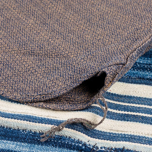 Samurai Jeans SSS26 KSK 10oz Kanoko Aimadara Work Shirt Indigo Brown close up side gusset