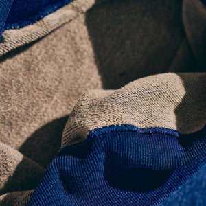 Samurai Jeans 14oz Kakishibu Loopwheeled Sweatshirt Indigo close up inside