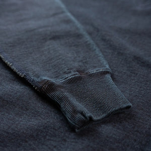 Samurai Jeans 14oz Kakishibu Loopwheeled Sweatshirt Indigo detail sleeve and cuff